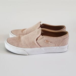 Vans Women's Sneakers in Light Pink and White Size 7.5